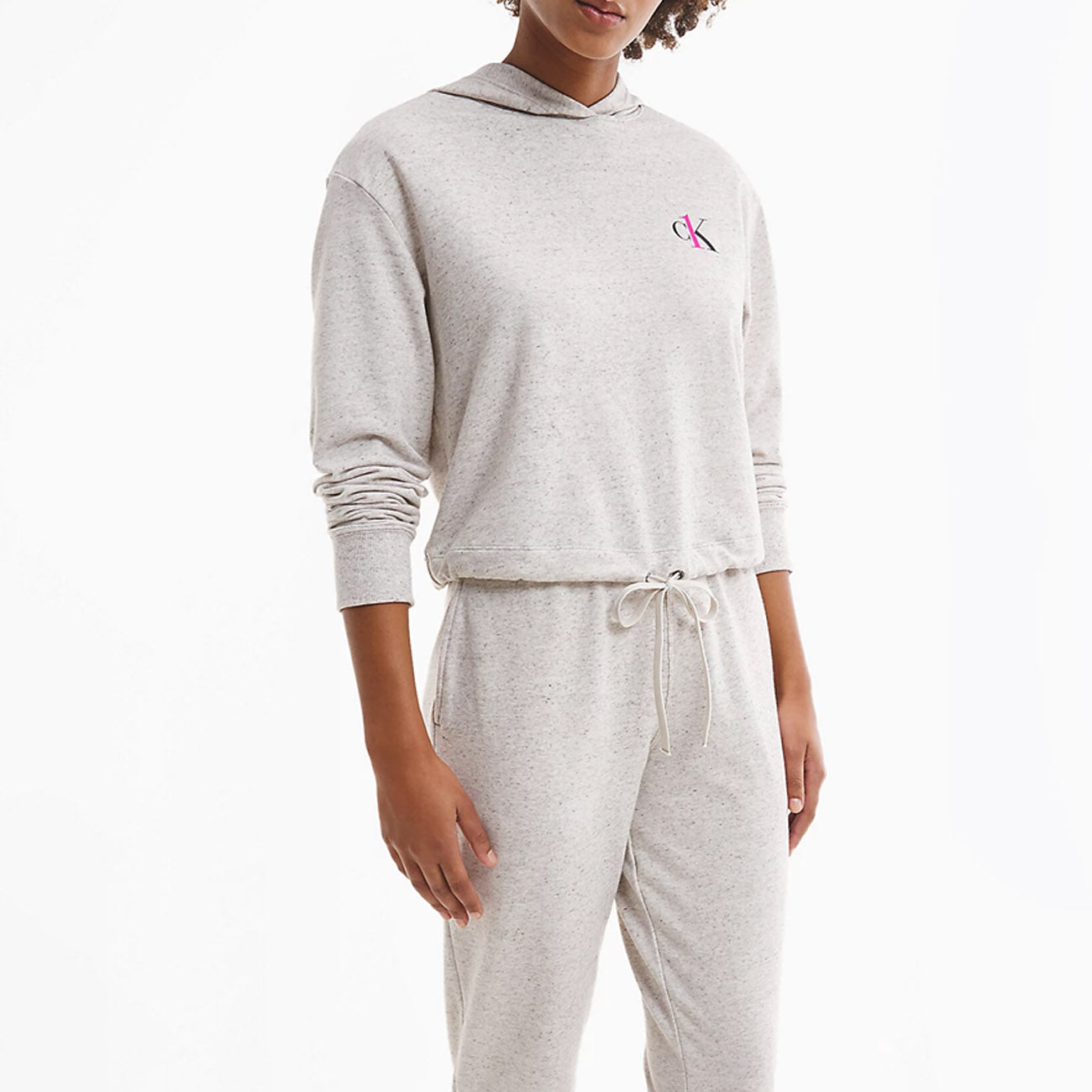 Calvin Klein L/S Lounge Hoodie Damski CK One Buff Heather