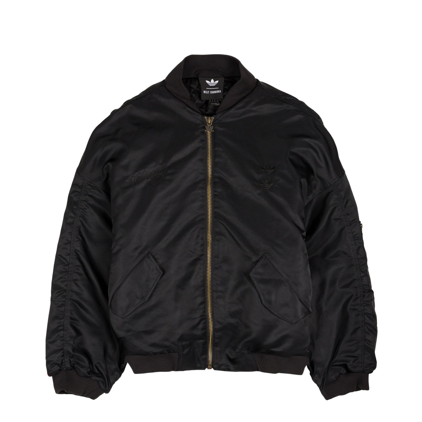 Satynowa kurtka bomberka Adidas x Willy Chavarria