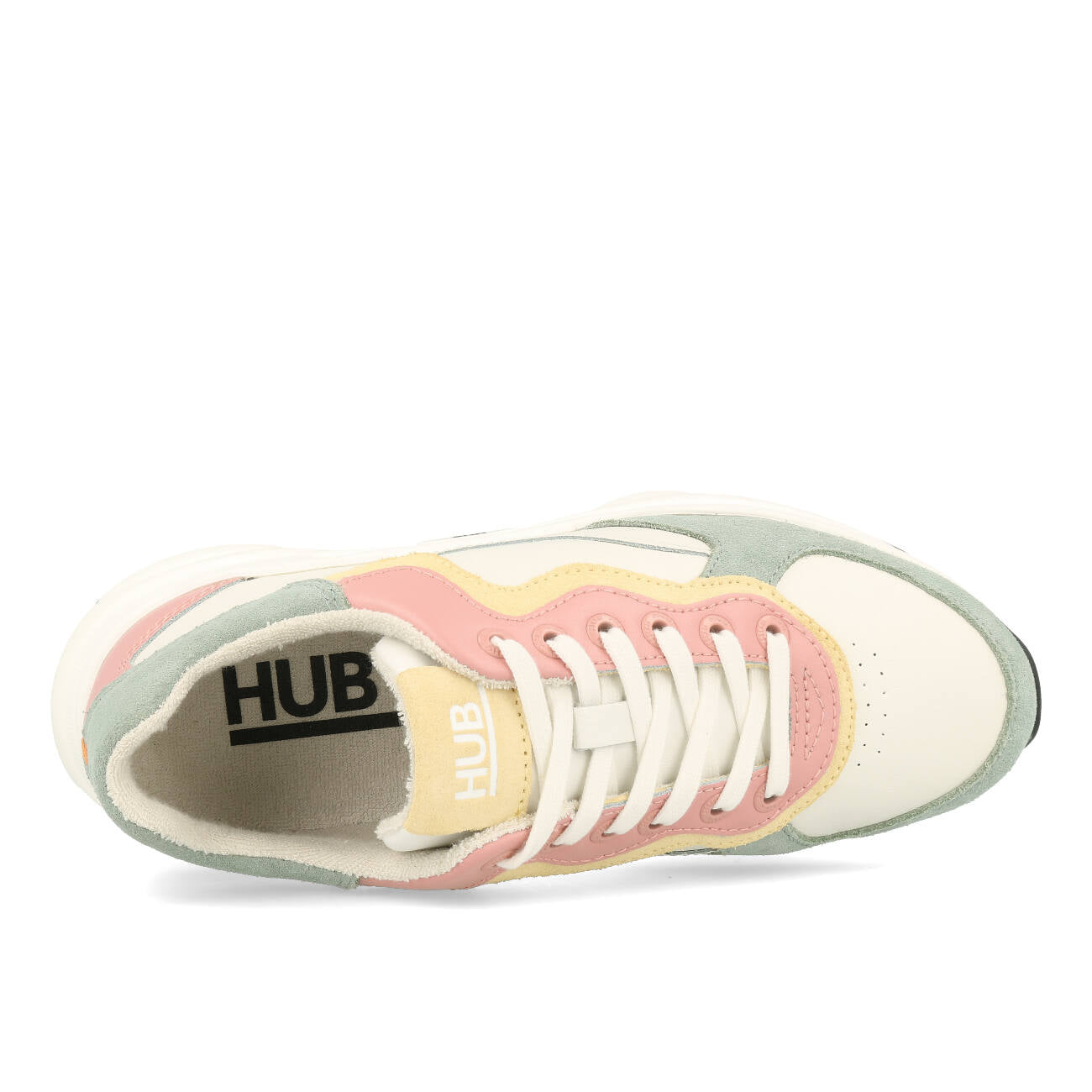 HUB Rock L68 Leather Suede Damskie Off White Mineral Pink Off White Black