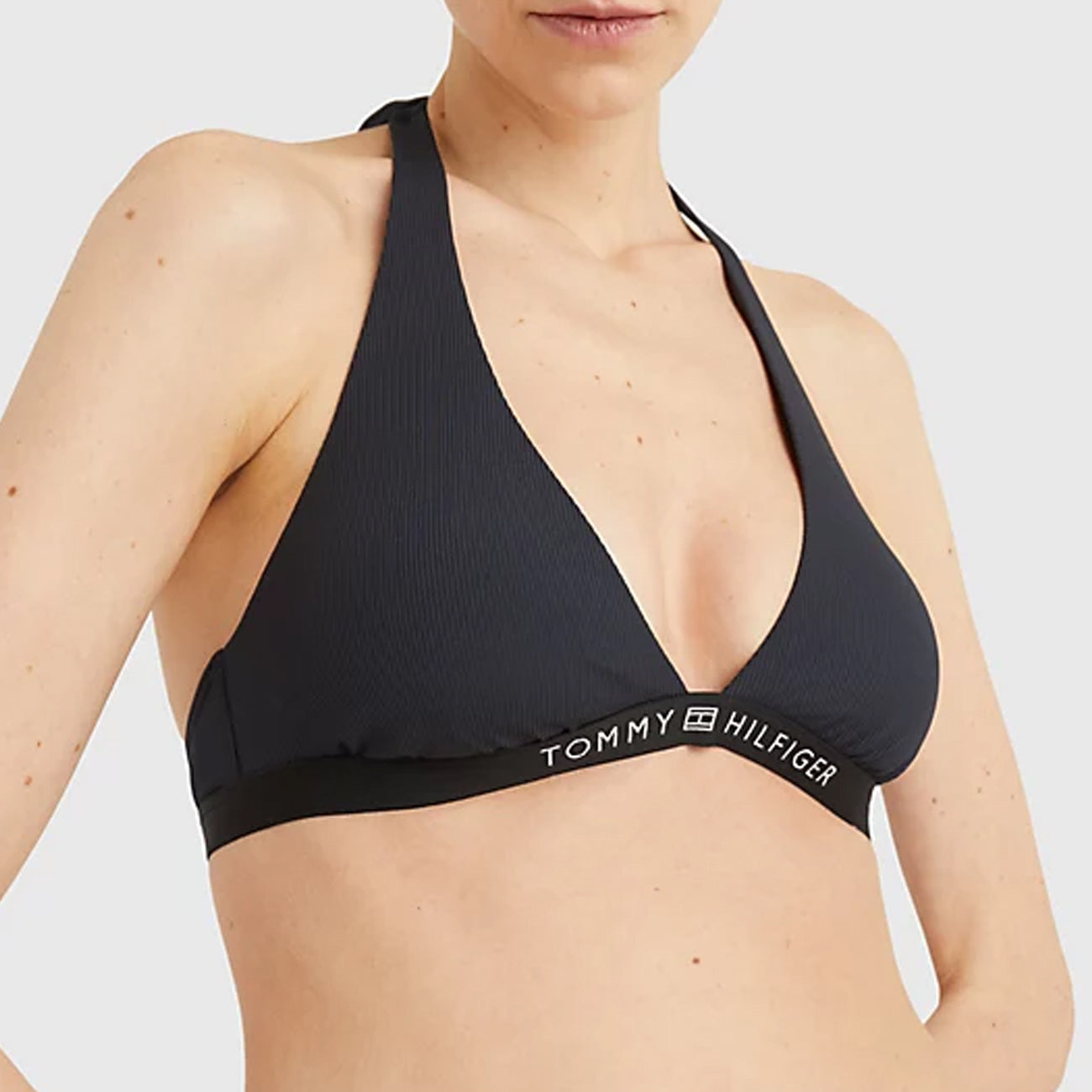 Tommy Hilfiger Halter Triangle RP Bikini Top Damskie Black