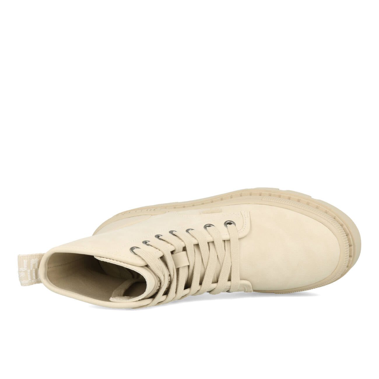Buffalo Raven Laceup Boot Hi Damskie Wegańskie Nubukowe Kremowe