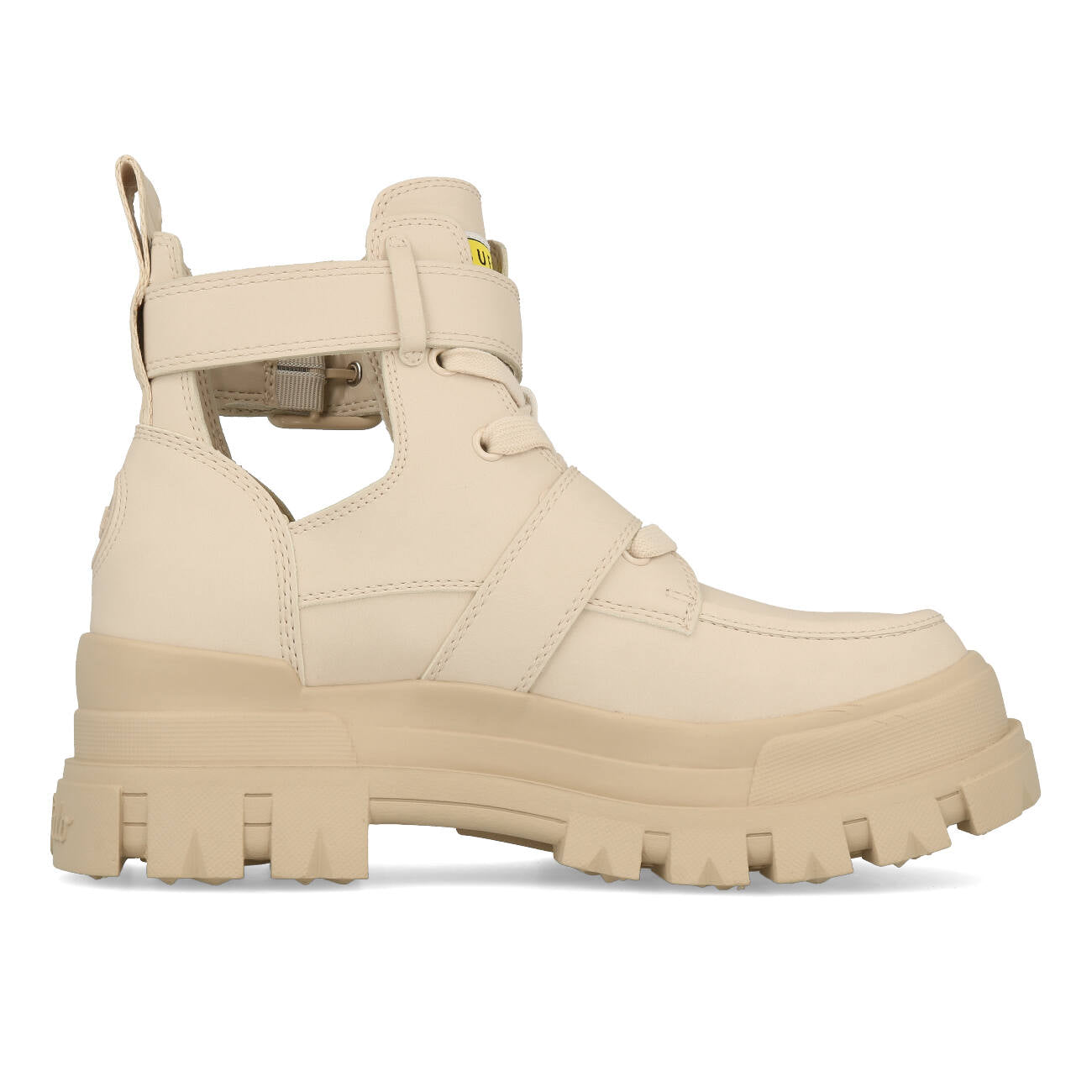 Buffalo Aspha Bike Bootie Flat Damskie Wegańskie Box Nappa Beżowe