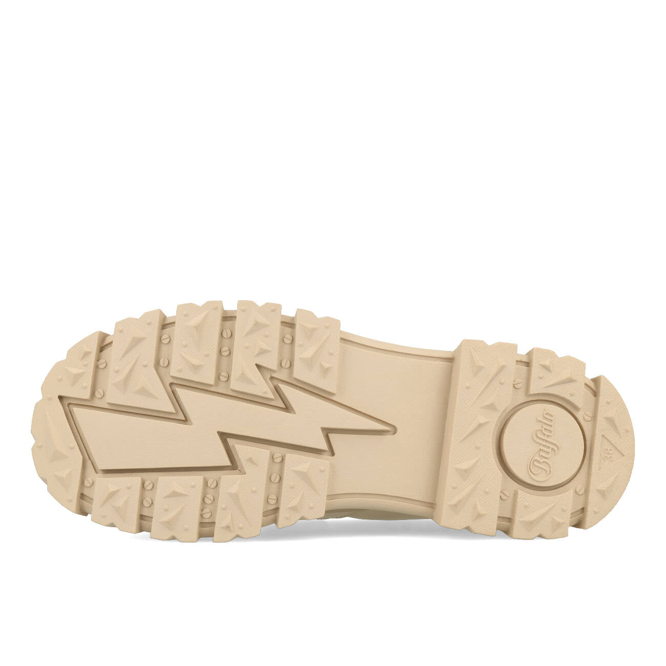 Buffalo Aspha Loafer Buckle Shoe Flat Damskie Wegańskie Box Nappa Beżowe