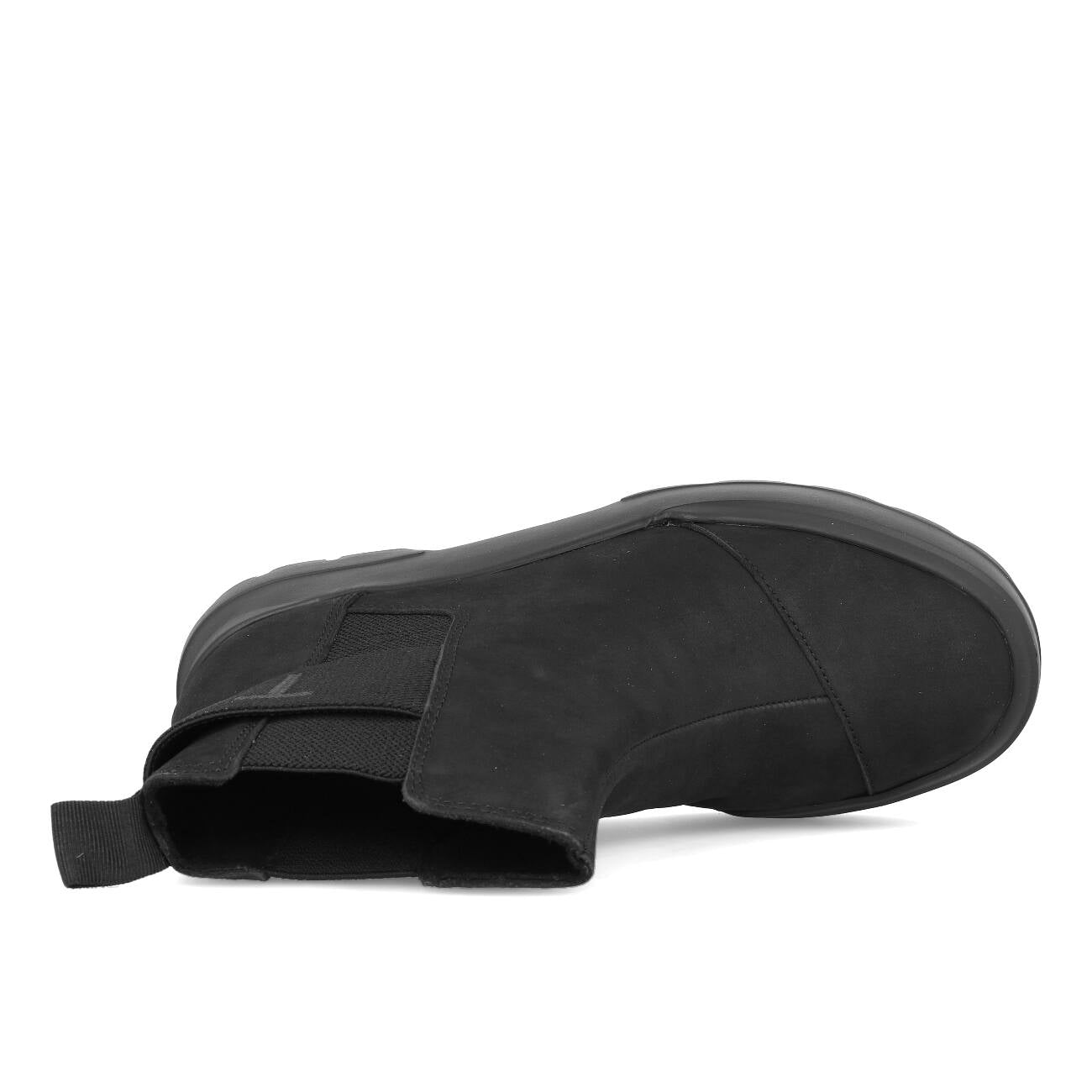 Damskie botki Chelsea Toms Womens Alpargata Combat, czarne skórzane