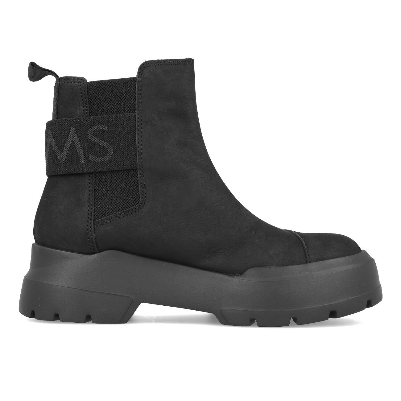 Damskie botki Chelsea Toms Womens Alpargata Combat, czarne skórzane