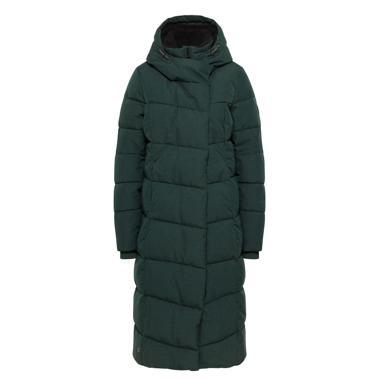Ragwear Pavla Long Jacket damska, ciemnozielona