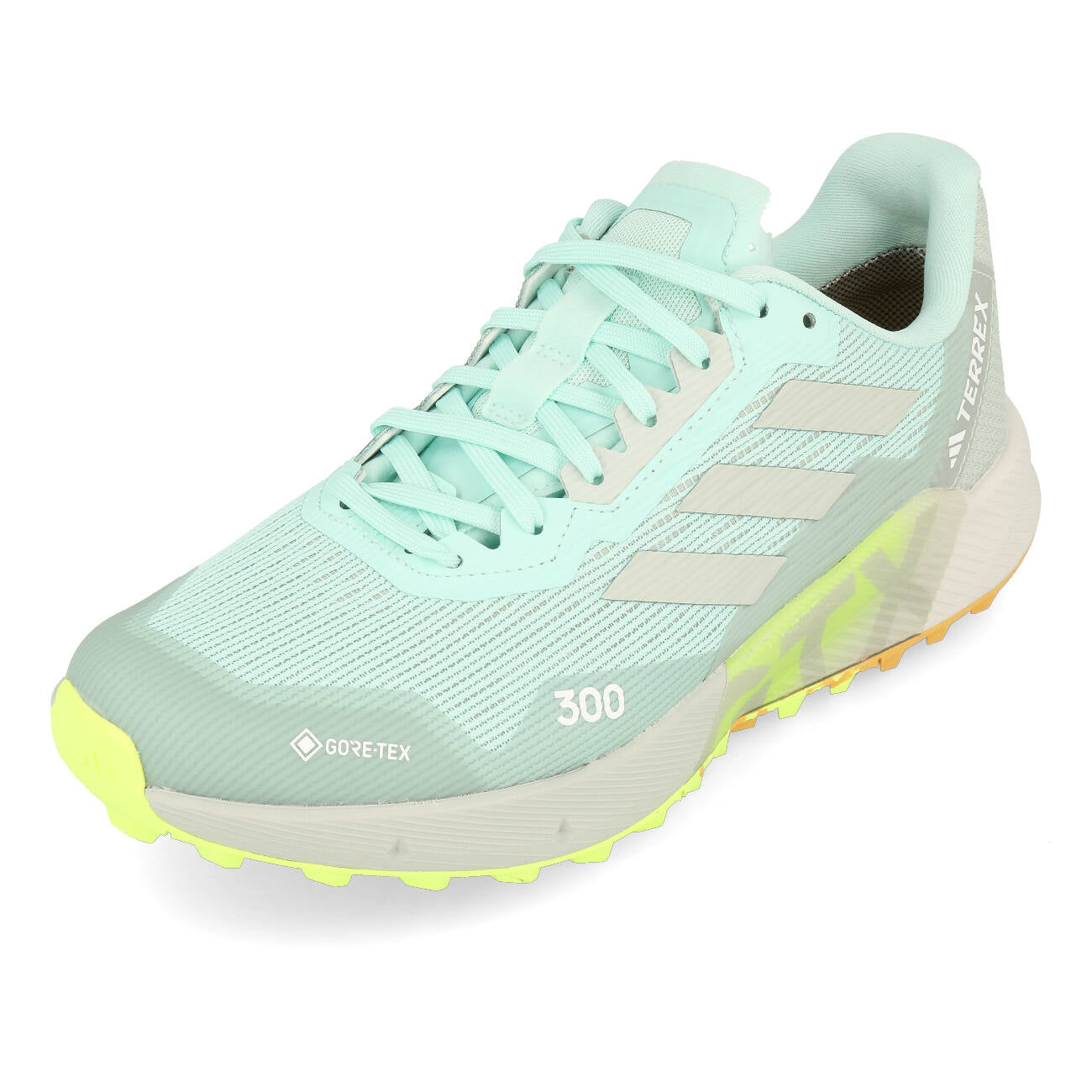 adidas Terrex Agravic Flow 2 GTX W damskie półprzezroczyste obuwie Flash Aqua Wonder Silver Lucid Clementine