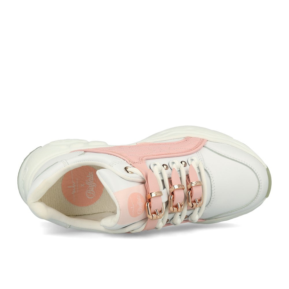 Buffalo MH X Buffalo Binary Sneakers białe różowe