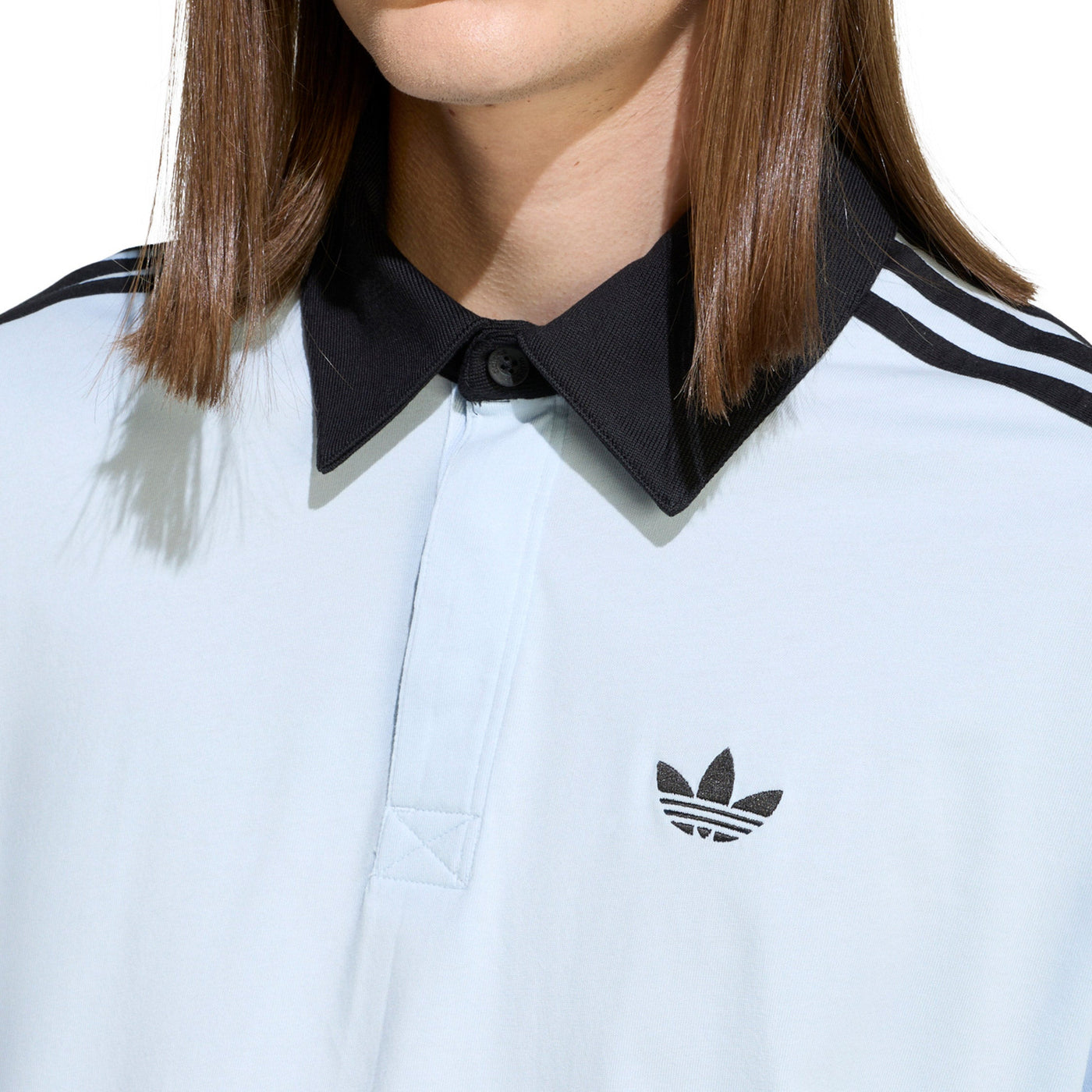 Koszulka polo rugby Adidas z długim rękawem 3 paski