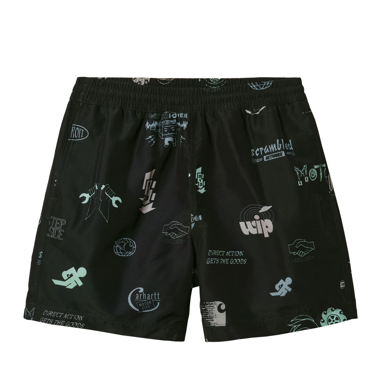 Carhartt WIP Drift Swim Trunks męskie z nadrukiem Motor City, czarne
