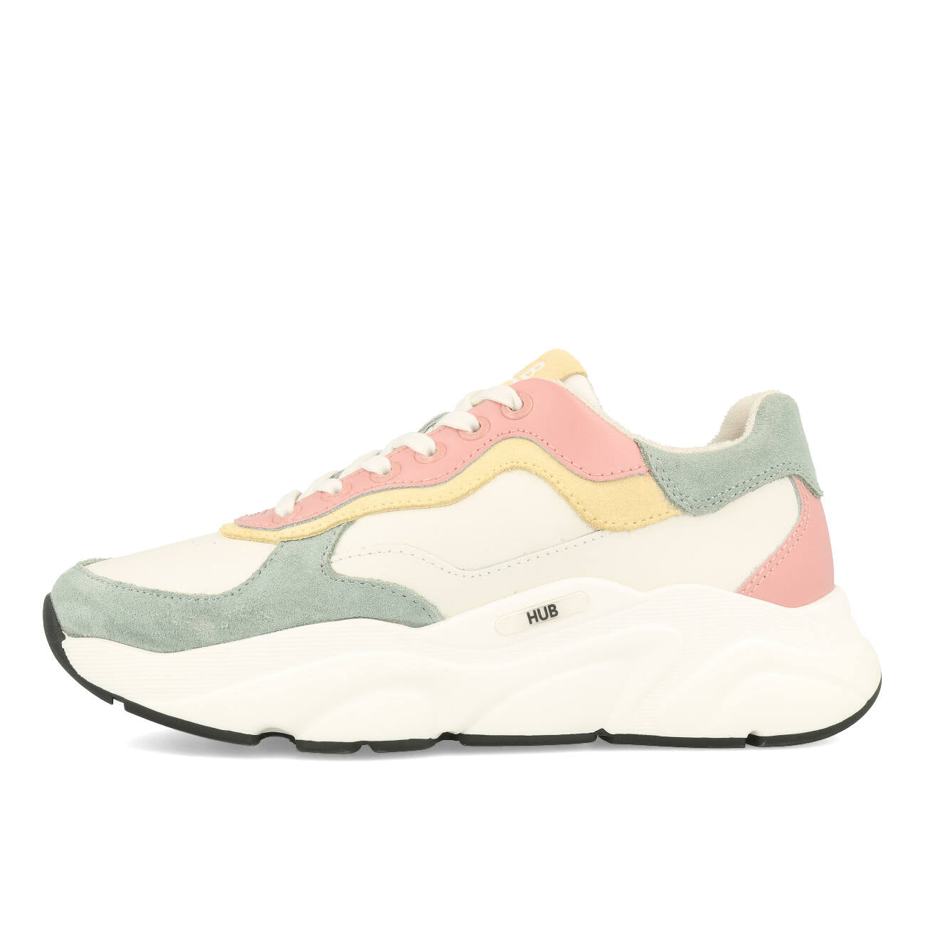 HUB Rock L68 Leather Suede Damskie Off White Mineral Pink Off White Black