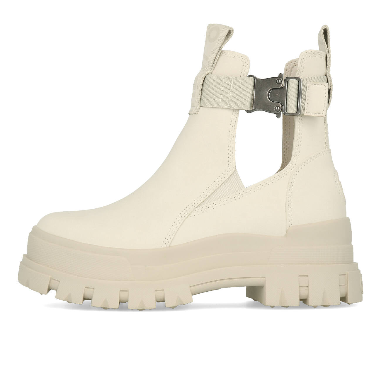 Buffalo Aspha Coa Bootie Flat Damskie Wegańskie Nubuk Off White