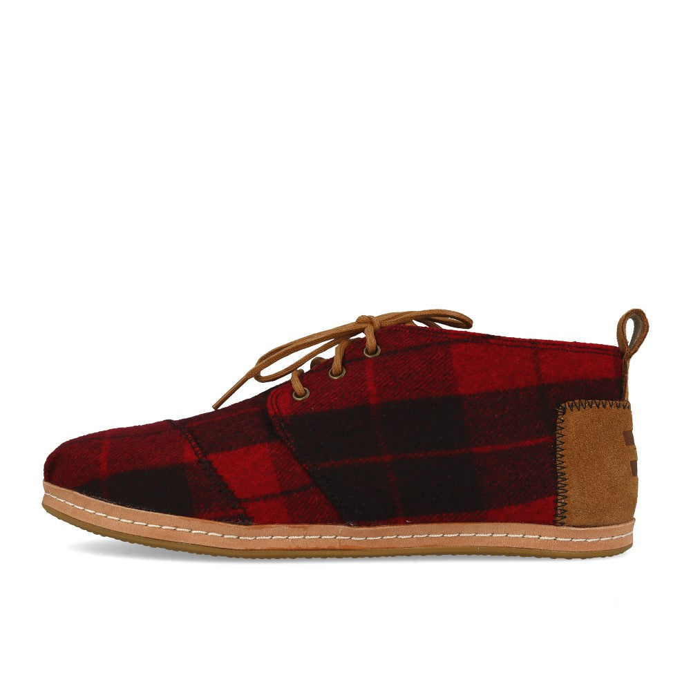 TOMS Wmns Bota w czerwoną kratę filc na skórze