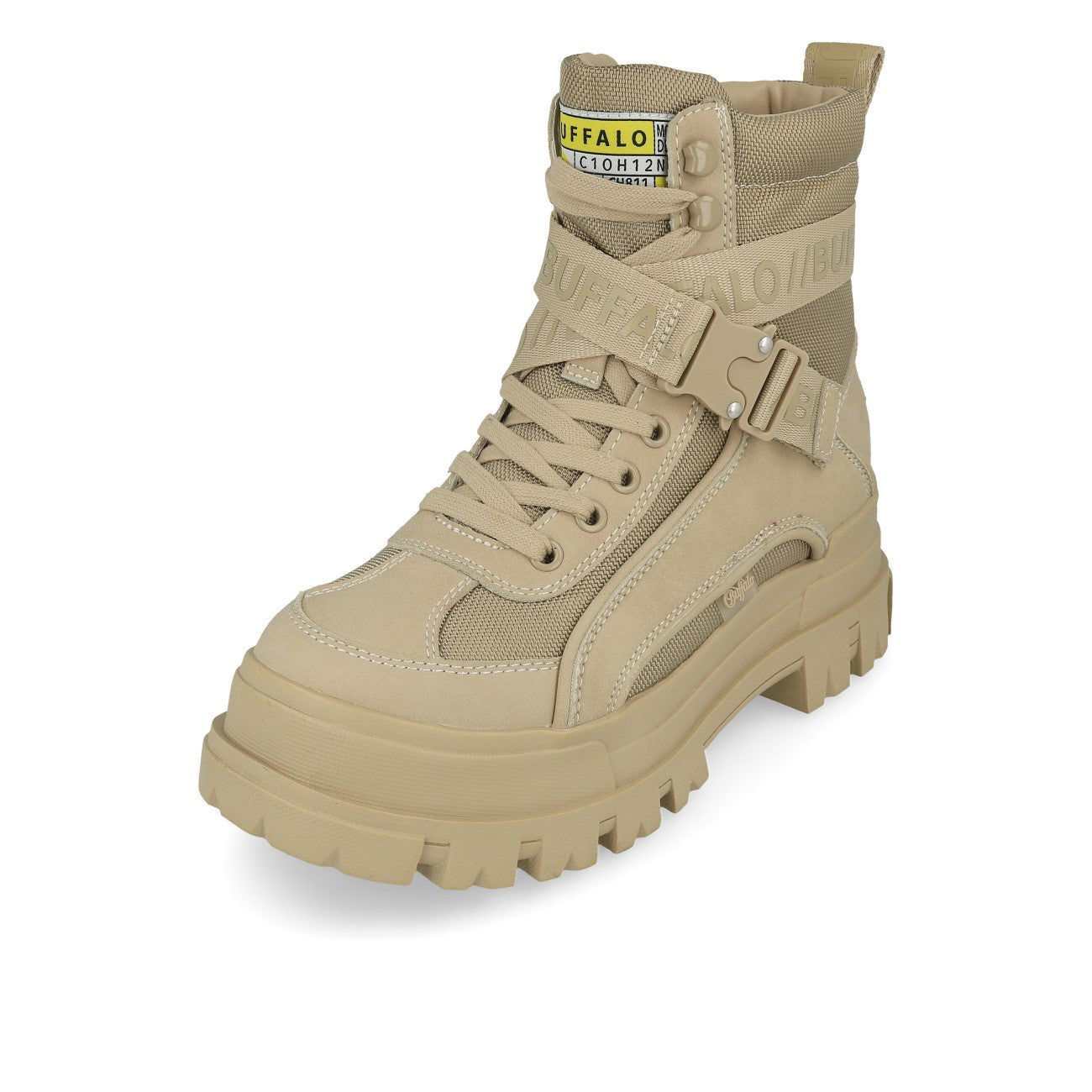 Buffalo Aspha Com1 Bootie Flat damskie beżowe
