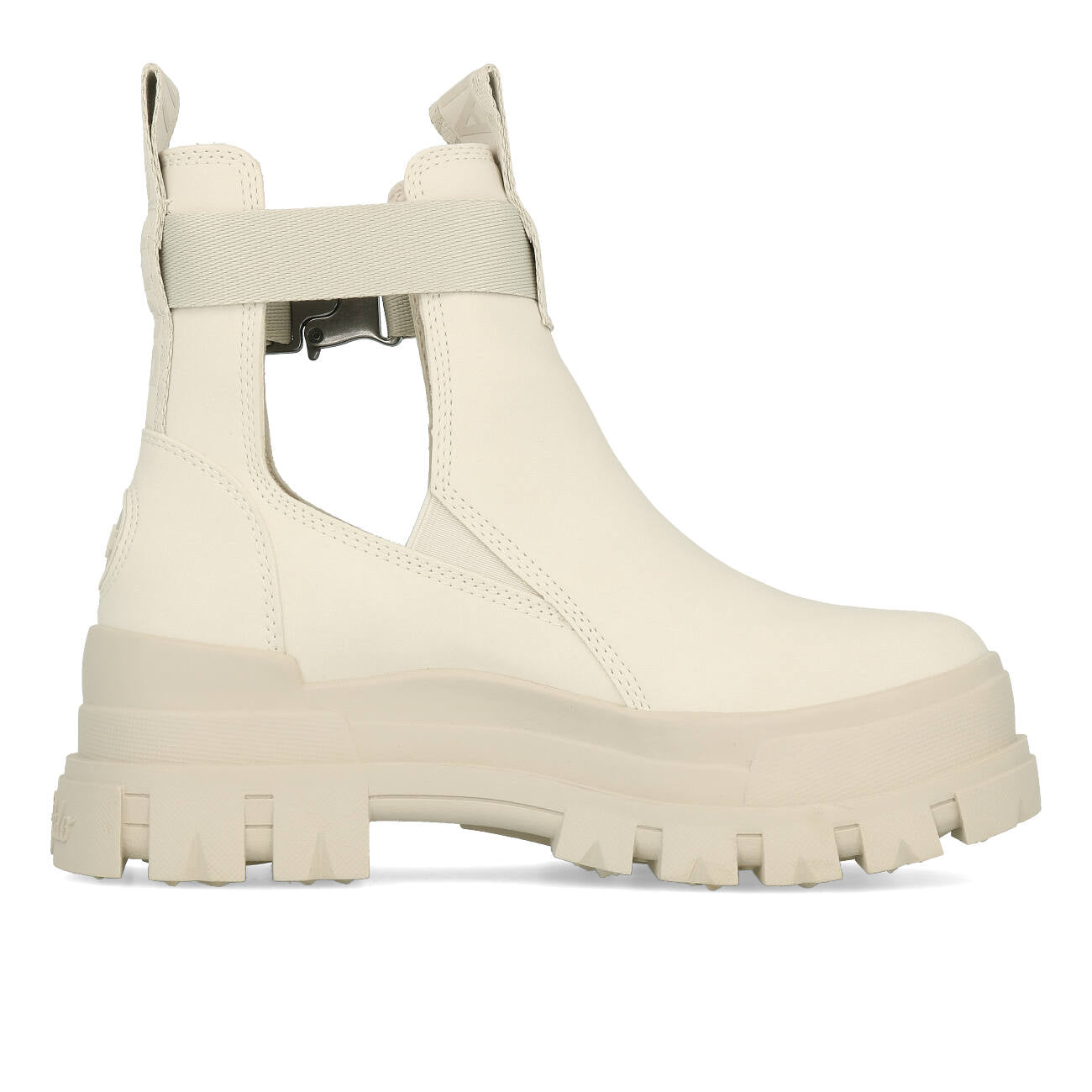 Buffalo Aspha Coa Bootie Flat Damskie Wegańskie Nubuk Off White