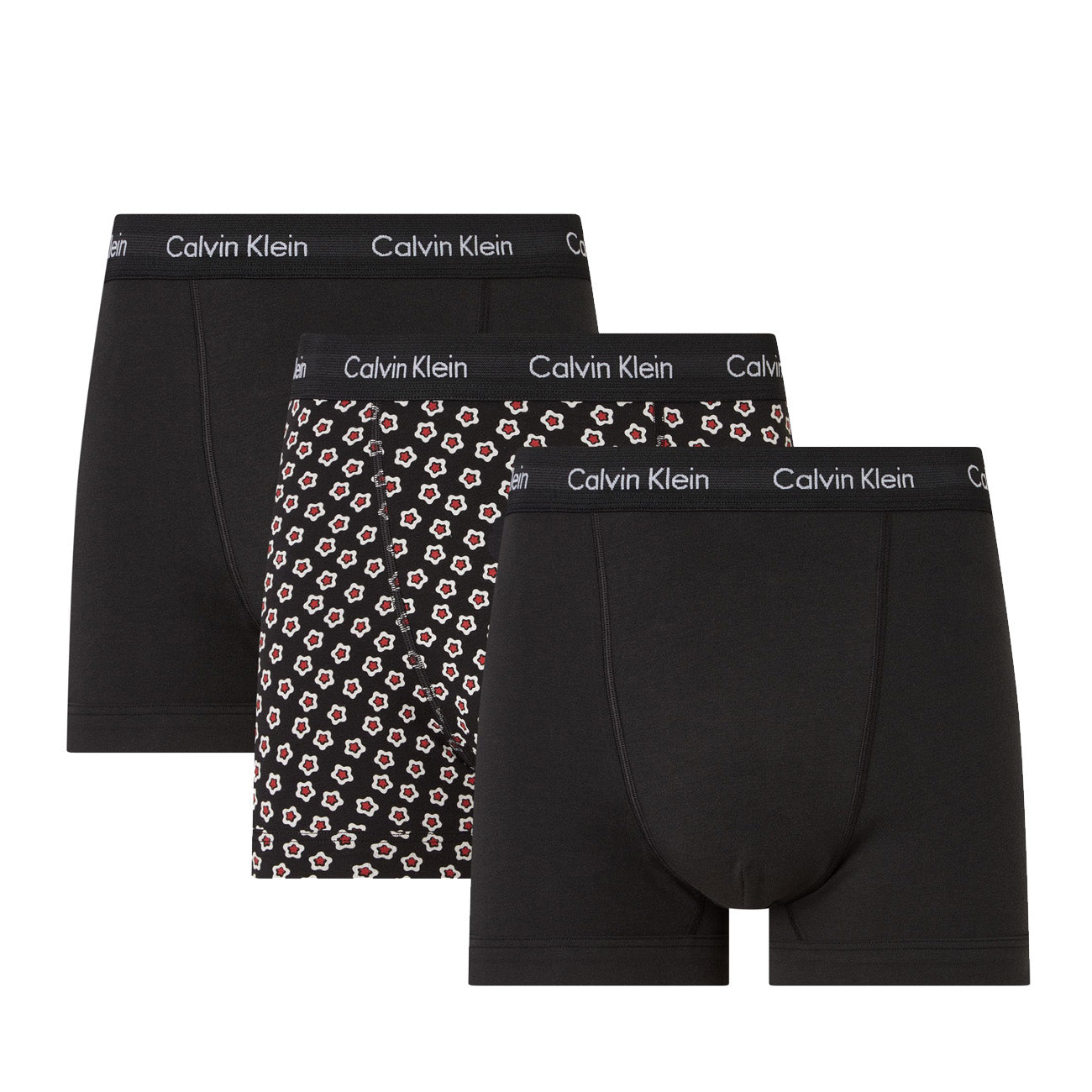 Calvin Klein 3-pak bokserek typu trunk Cotton Stretch Classic Fit Black Black Dreamy Star Print