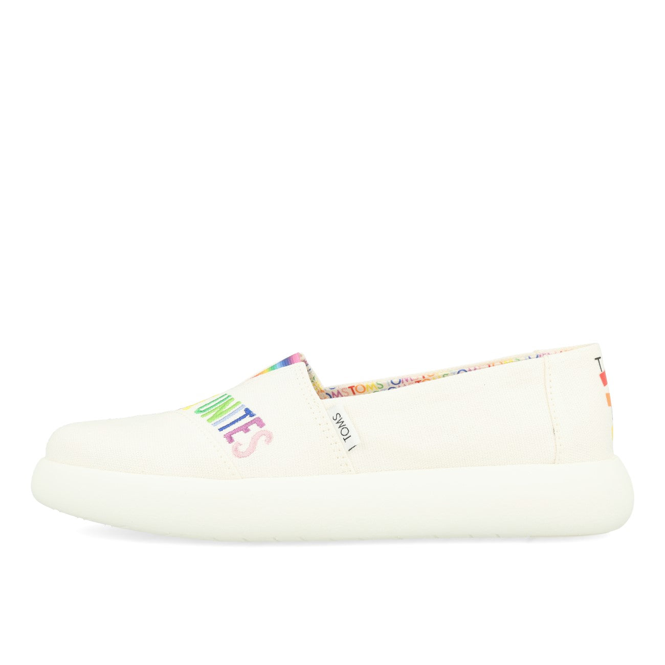 Toms Alpargata Mallow Damskie White Canvas Love Unites Embroidery