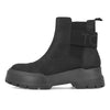 Damskie botki Chelsea Toms Womens Alpargata Combat, czarne skórzane