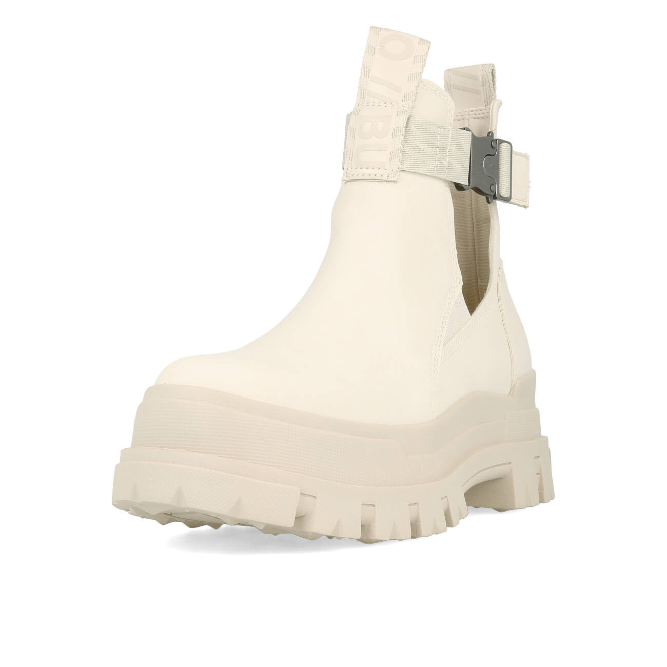 Buffalo Aspha Coa Bootie Flat Damskie Wegańskie Nubuk Off White
