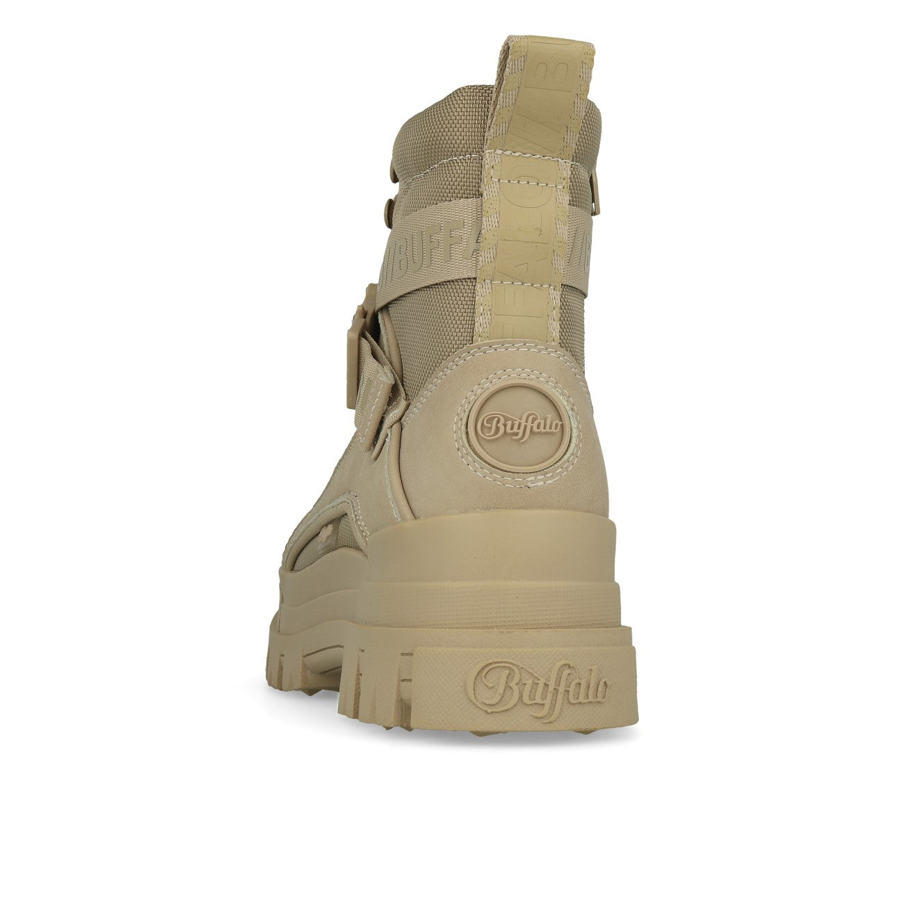 Buffalo Aspha Com1 Bootie Flat damskie beżowe