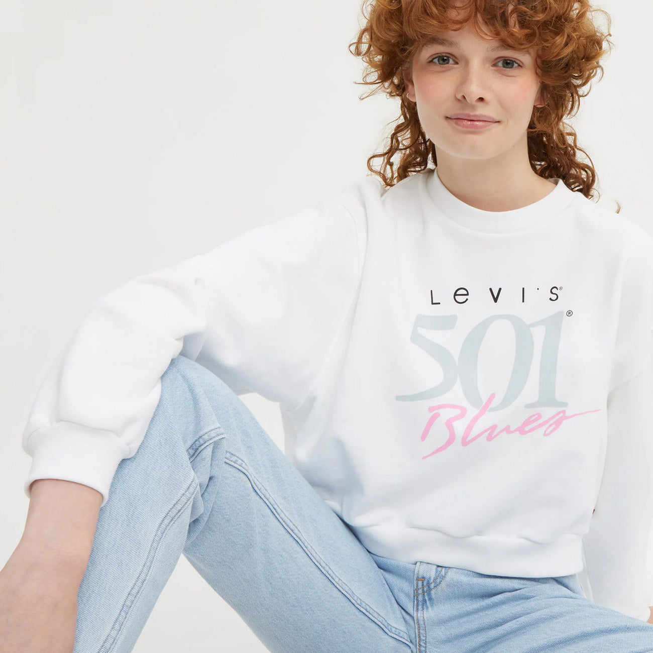 Bluza damska Levi's Graphic Vintage Crew 501 W Blues Bright White
