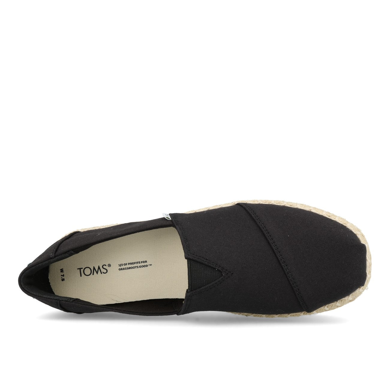 Toms Damskie Alpargata Platform Rope High Damskie Black Canvas Rainbow