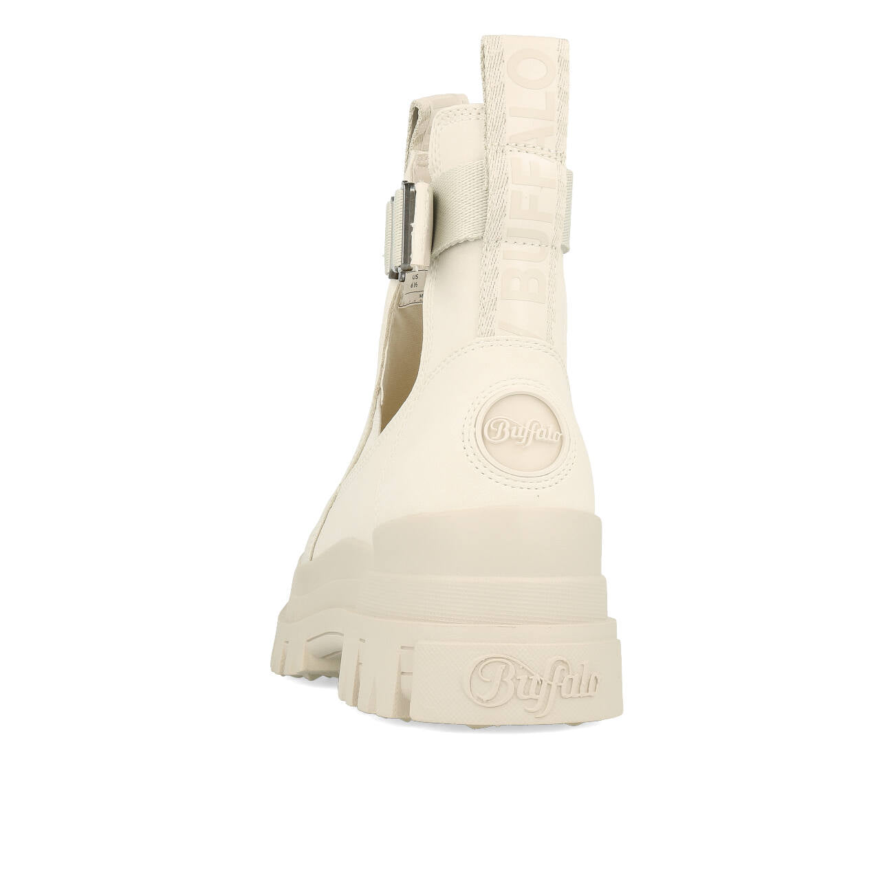 Buffalo Aspha Coa Bootie Flat Damskie Wegańskie Nubuk Off White