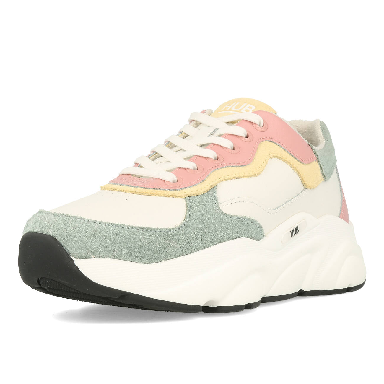 HUB Rock L68 Leather Suede Damskie Off White Mineral Pink Off White Black