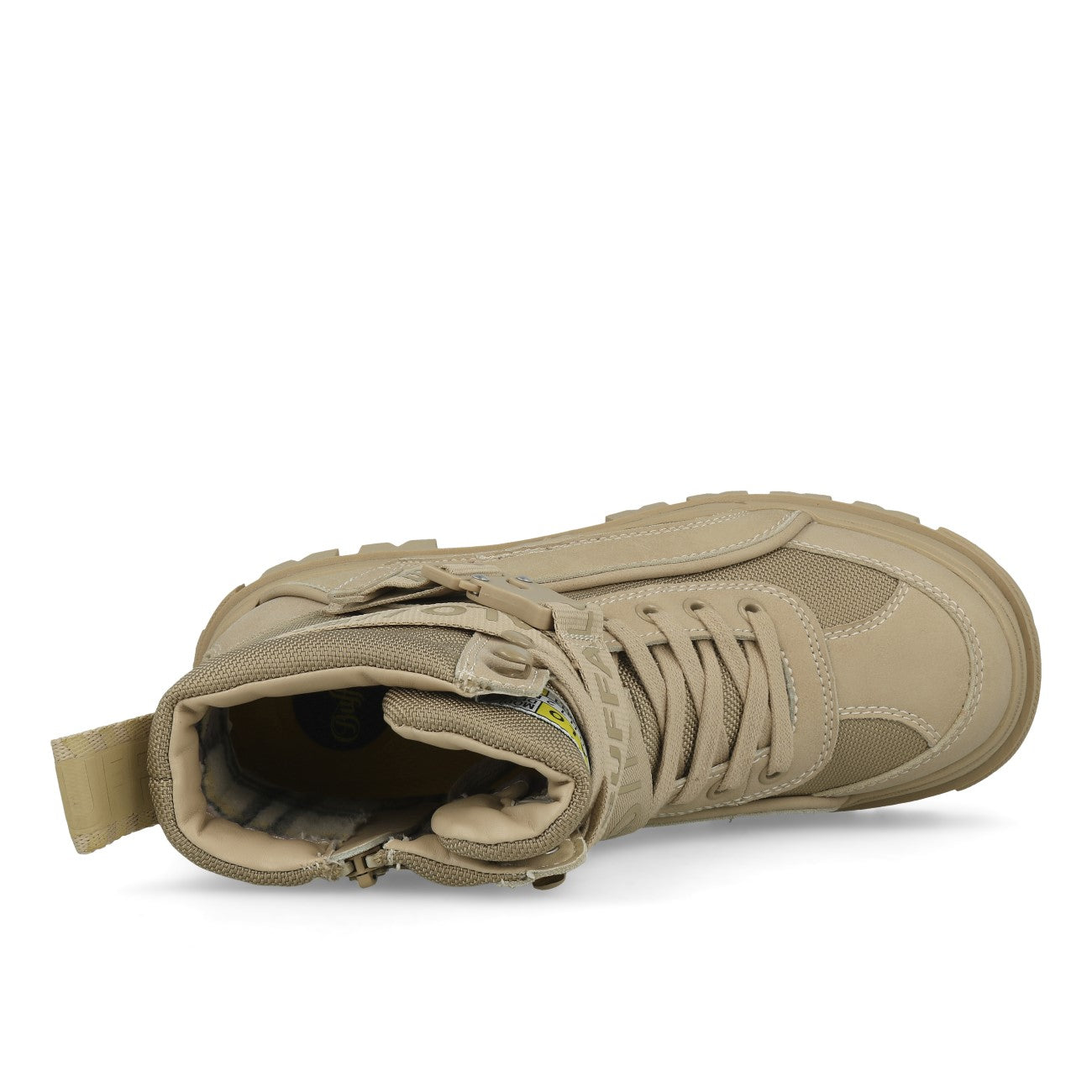Buffalo Aspha Com1 Bootie Flat damskie beżowe