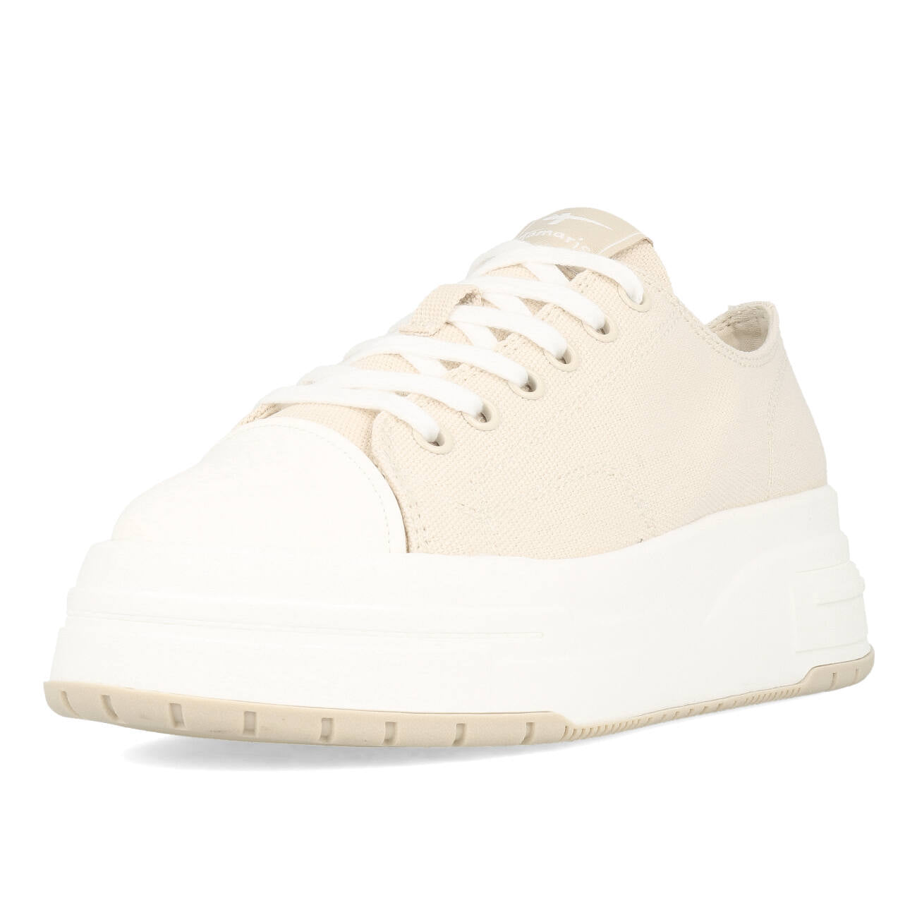 Tamaris 1-23815-20-418 Wegańskie tenisówki damskie na platformie Canvas, kolor Ivory