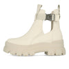 Buffalo Aspha Coa Bootie Flat Damskie Wegańskie Nubuk Off White