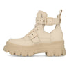 Buffalo Aspha Bike Bootie Flat Damskie Wegańskie Box Nappa Beżowe