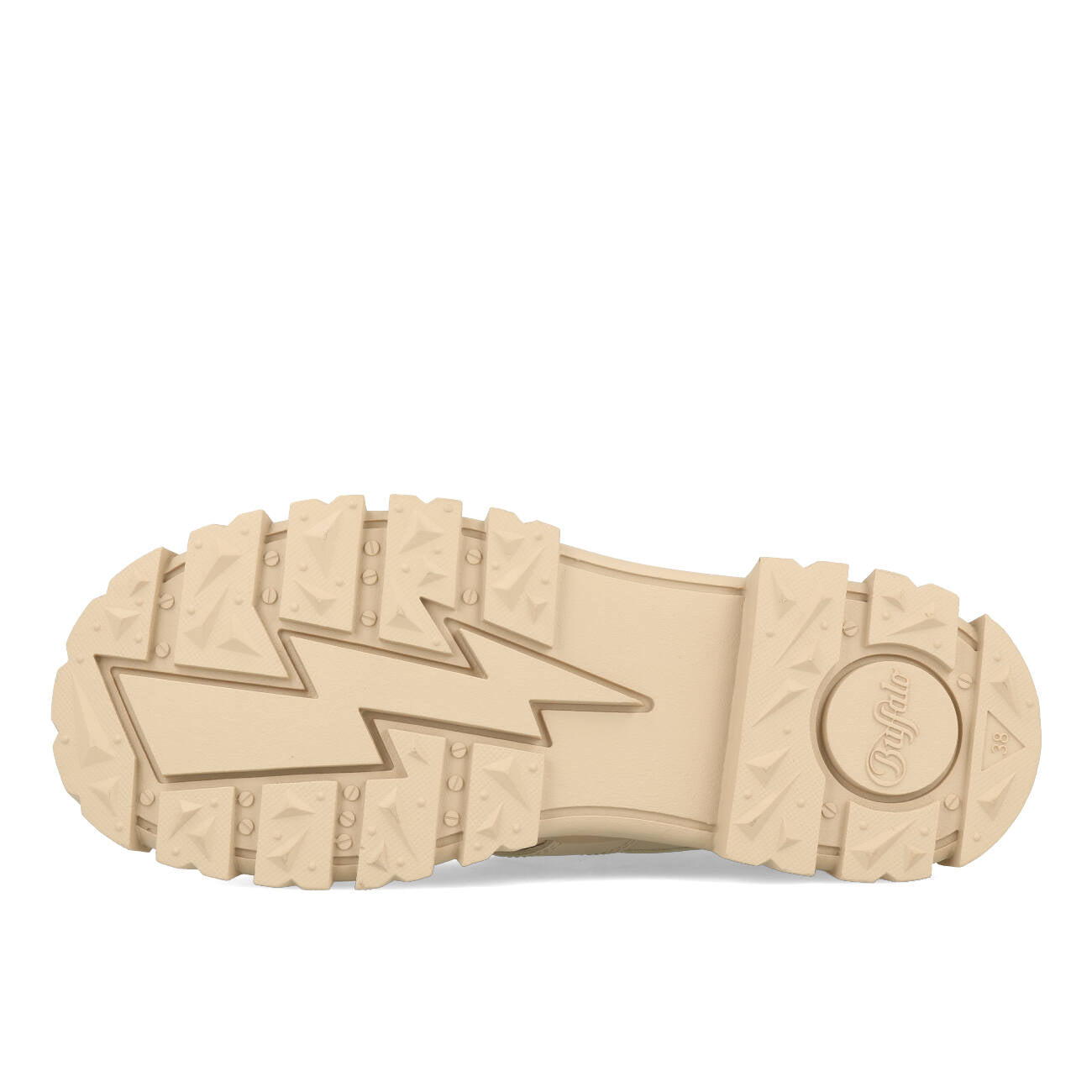 Buffalo Aspha Bike Bootie Flat Damskie Wegańskie Box Nappa Beżowe