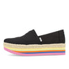 Toms Damskie Alpargata Platform Rope High Damskie Black Canvas Rainbow