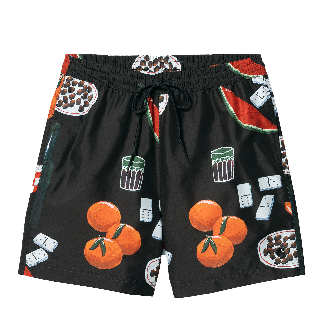 Carhartt WIP Slater Swim Trunks męskie Isis Maria Dinner Print Black