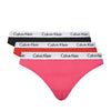 Calvin Klein 3-pak stringów Modern Cotton String Black Rouge Fuchsia