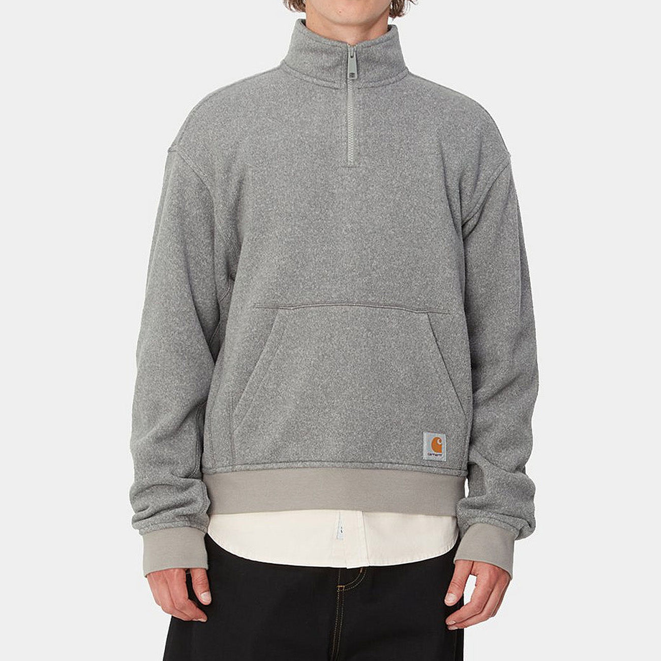 Carhartt WIP Luther Half Zip Sweat Męski Misty Grey Heather