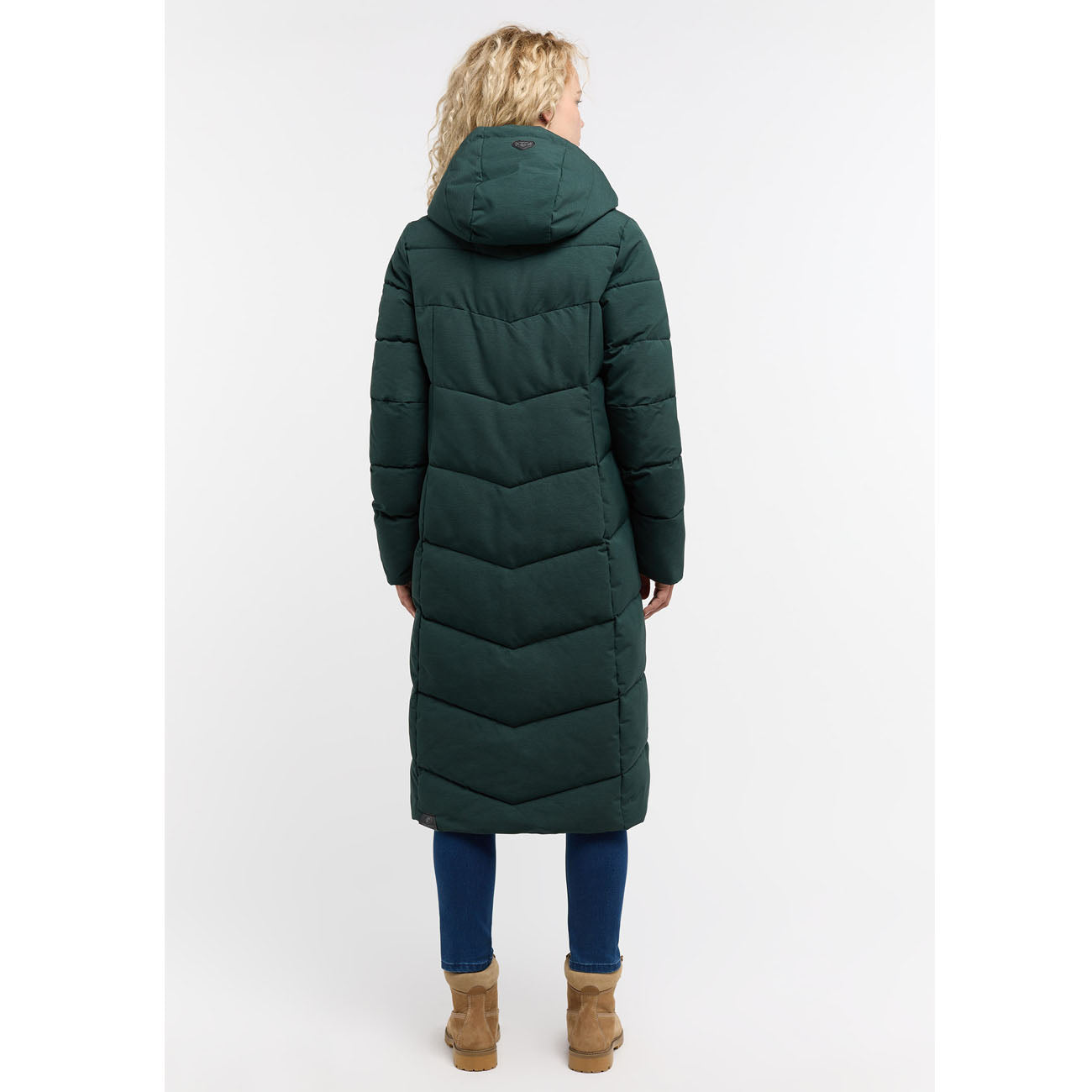 Ragwear Pavla Long Jacket damska, ciemnozielona