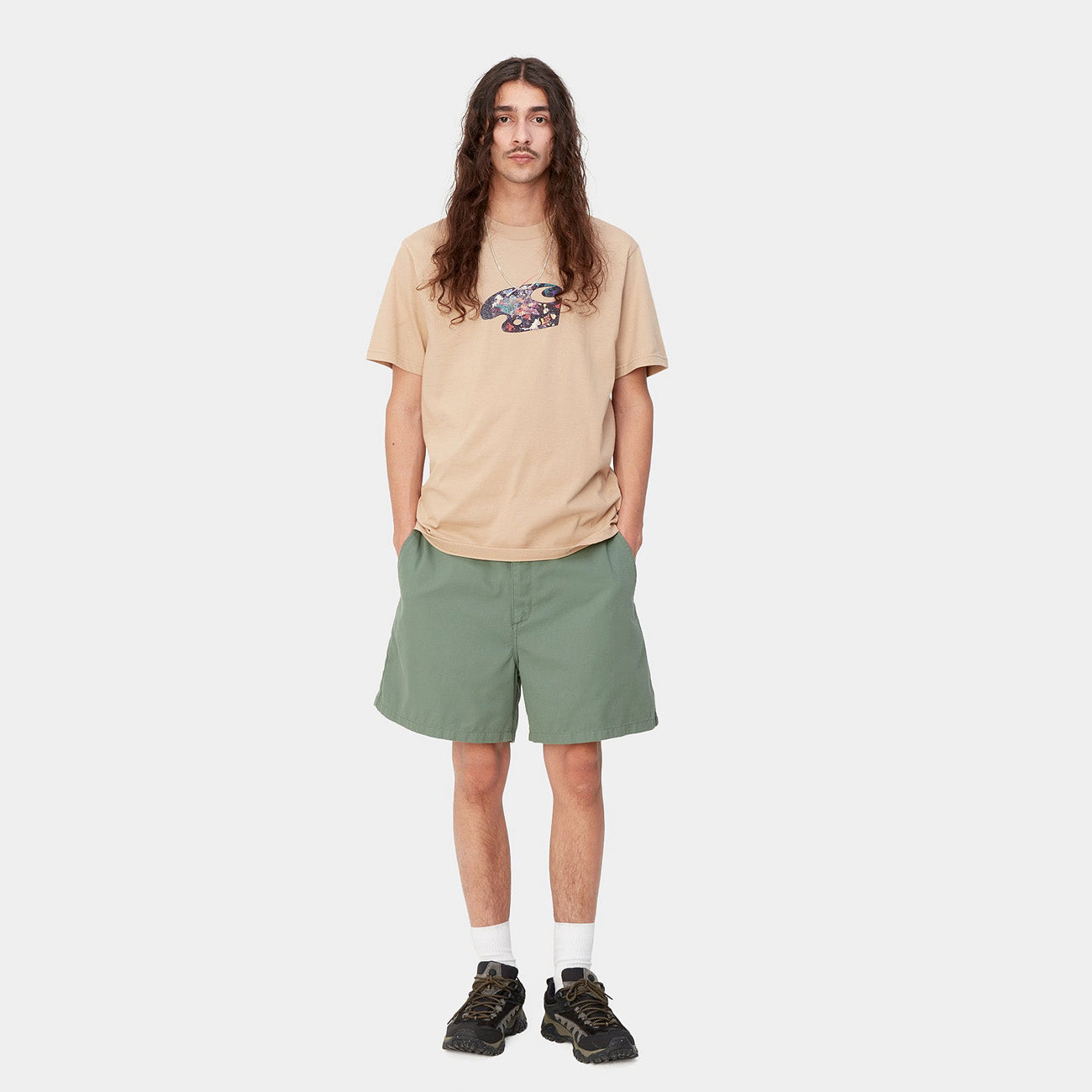 Carhartt WIP Sandler Short męskie spodenki Park Rinsed