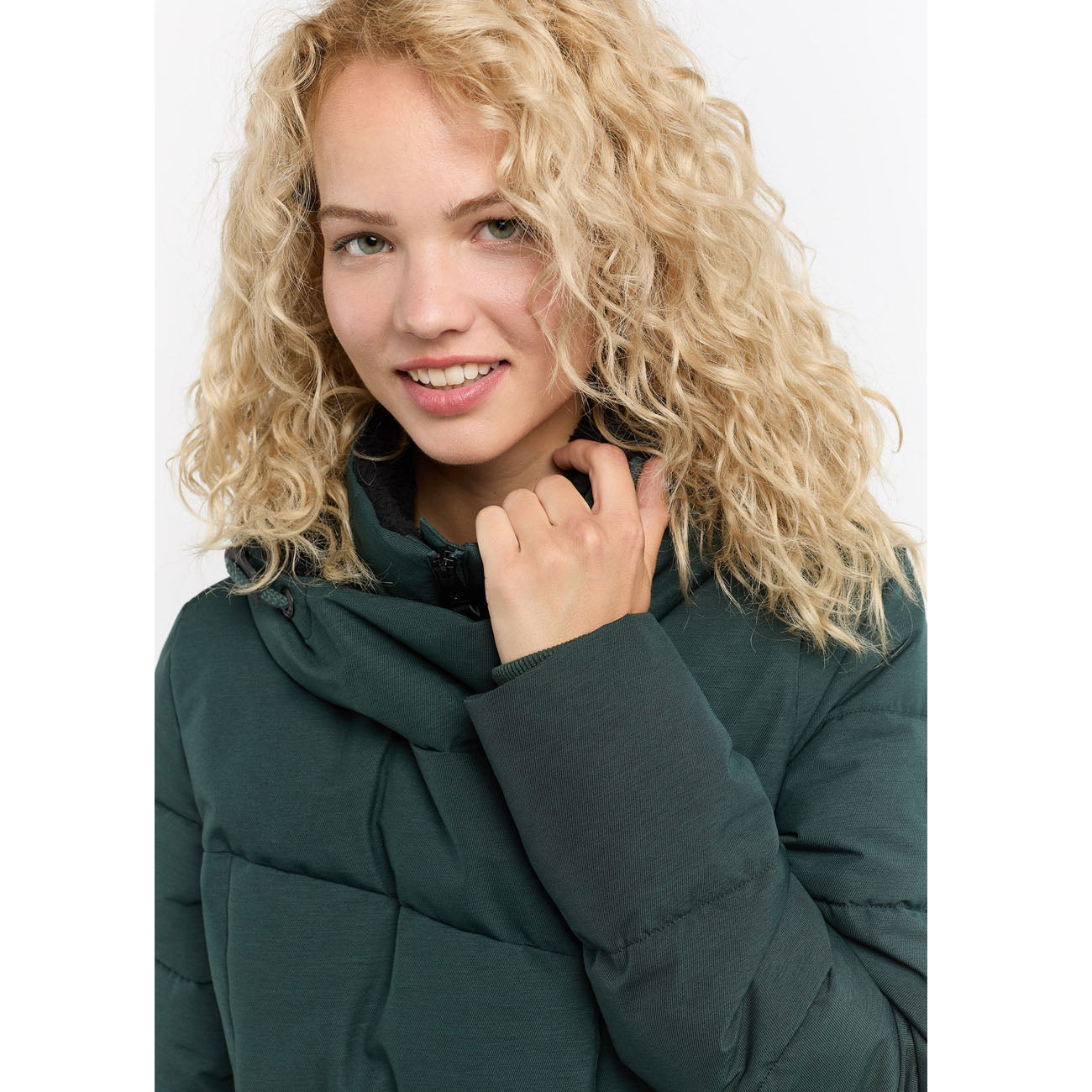 Ragwear Pavla Long Jacket damska, ciemnozielona