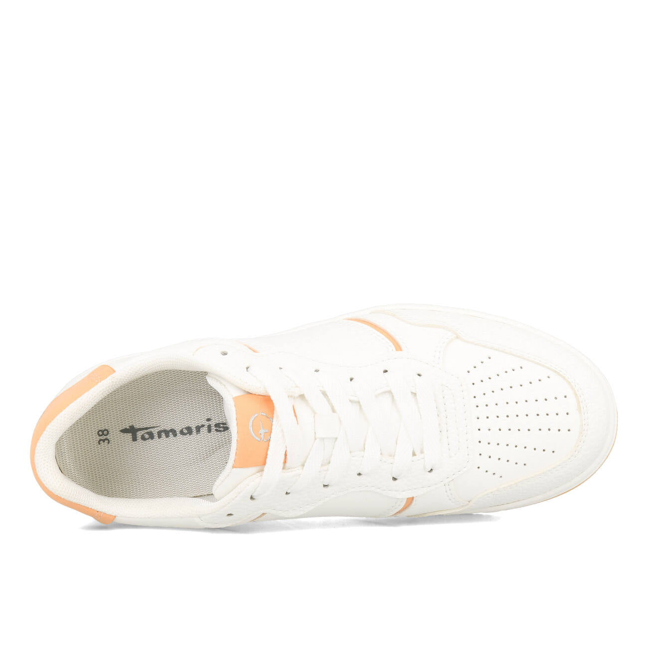 Tamaris 1-23729-42-160 Trampki Damskie Biały Pomarańczowy