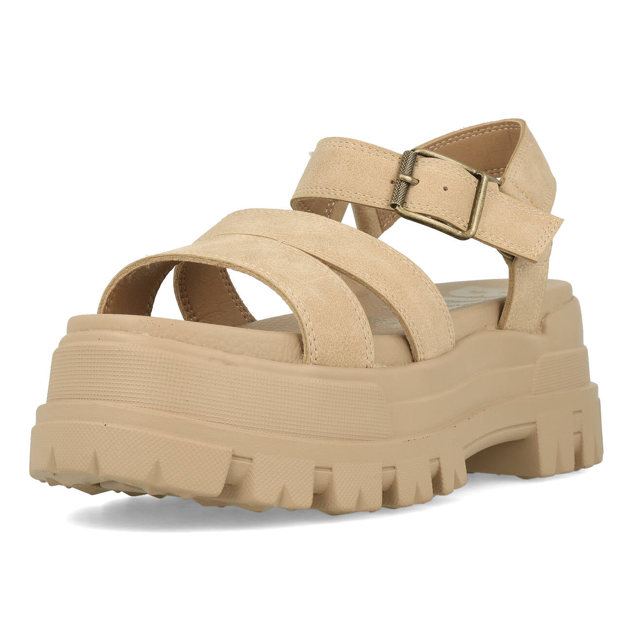 Buffalo Aspha TS Sandal Damskie Wegańskie Nubukowe Beżowe